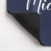 Modernes Personalisiertes Monogramm und Name Navy Mousepad (Ecke)