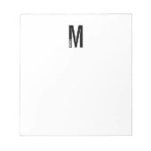 Modernes, Personalisiertes Monogramm und Name Note Notizblock (Vorderseite)