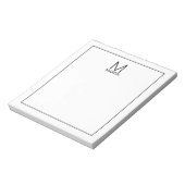 Modernes Personalisiertes Monogramm und Name Notep Notizblock (Rotiert)