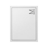 Modernes Personalisiertes Monogramm und Name Notep Notizblock (Rotiert)