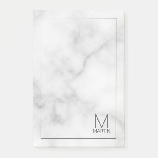 Modernes Personalisiertes Monogramm und Name Notep Post-it Klebezettel (Vorderseite)
