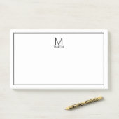 Modernes Personalisiertes Monogramm und Name Notep Post-it Klebezettel (Auf Schreibtisch)
