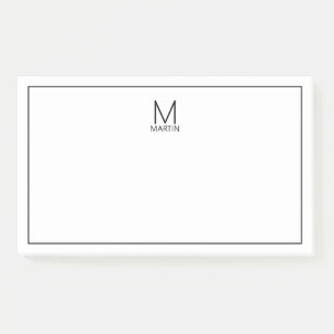 Modernes Personalisiertes Monogramm und Name Notep Post-it Klebezettel