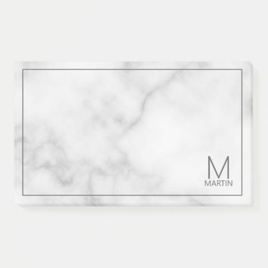 Modernes Personalisiertes Monogramm und Name Notep Post-it Klebezettel (Vorderseite)