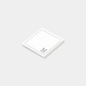 Modernes Personalisiertes Monogramm und Name Notep Post-it Klebezettel (angewinkelt)