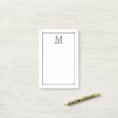 Modernes Personalisiertes Monogramm und Name Notep Post-it Klebezettel (Auf Schreibtisch)