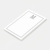 Modernes Personalisiertes Monogramm und Name Notep Post-it Klebezettel (angewinkelt)