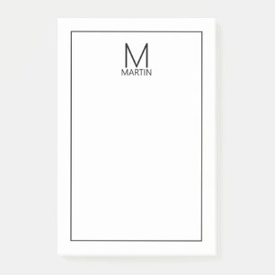 Modernes Personalisiertes Monogramm und Name Notep Post-it Klebezettel