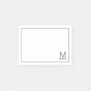 Modernes Personalisiertes Monogramm und Name Notep Post-it Klebezettel