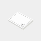 Modernes Personalisiertes Monogramm und Name Notep Post-it Klebezettel (angewinkelt)