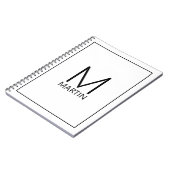 Modernes Personalisiertes Monogramm und Name Notizblock (Linke Seite)