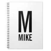 Modernes Personalisiertes Monogramm und Name Notizblock (Vorderseite)