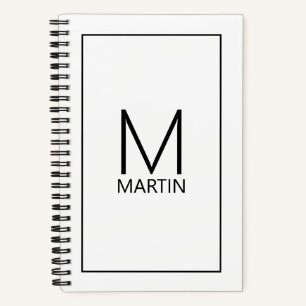 Modernes Personalisiertes Monogramm und Name Notizblock