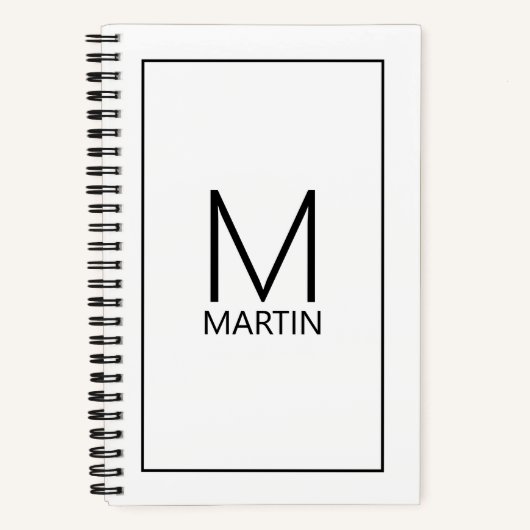 Modernes Personalisiertes Monogramm und Name Notizblock (Vorderseite)