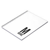Modernes Personalisiertes Monogramm und Name Notizblock (Linke Seite)