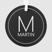 Modernes Personalisiertes Monogramm und Name Ornam Ornament (Rückseite)