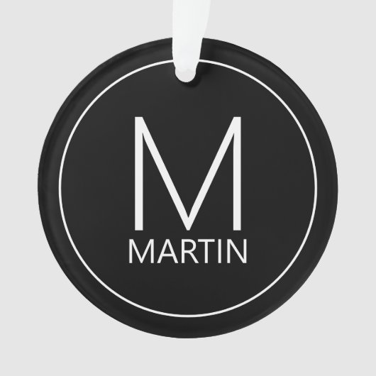Modernes Personalisiertes Monogramm und Name Ornam Ornament (Vorderseite)
