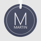 Modernes Personalisiertes Monogramm und Name Ornam Ornament (Rückseite)