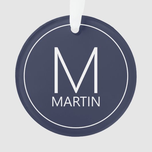 Modernes Personalisiertes Monogramm und Name Ornam Ornament (Vorderseite)
