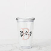 Modernes Personalisiertes Monogramm und Name Paste Acryltrinkbecher (Vorderseite)