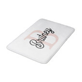 Modernes Personalisiertes Monogramm und Name Paste Badematte (Schrägansicht)