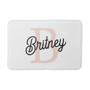 Modernes Personalisiertes Monogramm und Name Paste Badematte