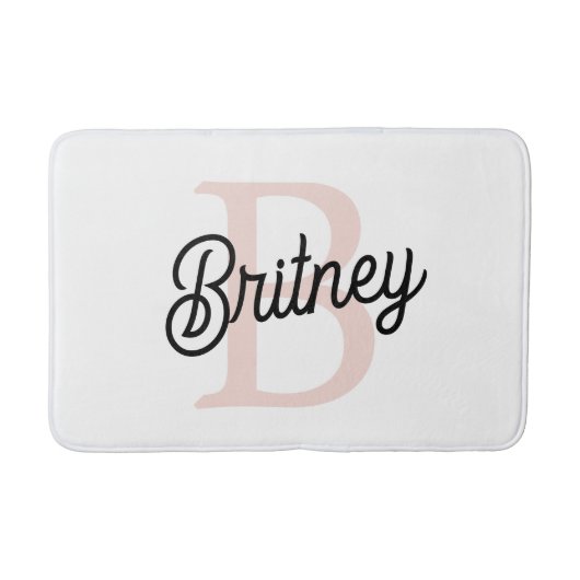 Modernes Personalisiertes Monogramm und Name Paste Badematte (Vorderseite)