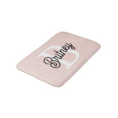 Modernes Personalisiertes Monogramm und Name Paste Badematte (Schrägansicht)