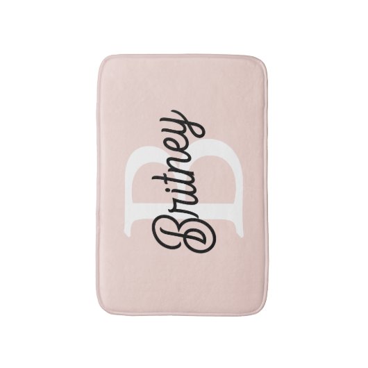 Modernes Personalisiertes Monogramm und Name Paste Badematte (Vorderseite Vertikal)