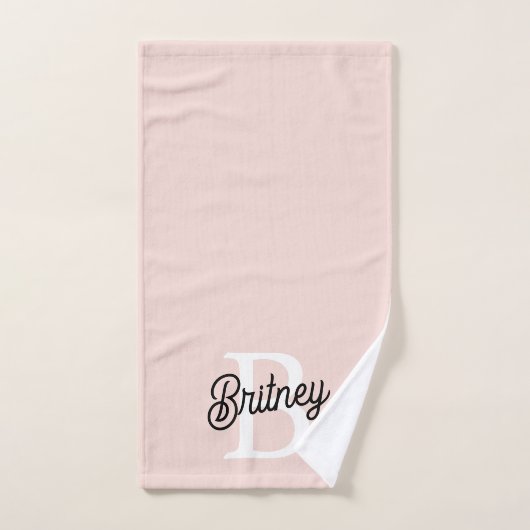 Modernes Personalisiertes Monogramm und Name Paste Badhandtuch Set (Handtuch)