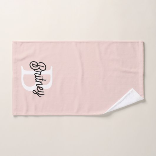 Modernes Personalisiertes Monogramm und Name Paste Badhandtuch Set (Handtuch)