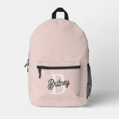 Modernes Personalisiertes Monogramm und Name Paste Bedruckter Rucksack (Vorderseite)