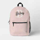 Modernes Personalisiertes Monogramm und Name Paste Bedruckter Rucksack (Vorderseite)