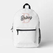 Modernes Personalisiertes Monogramm und Name Paste Bedruckter Rucksack (Vorderseite)