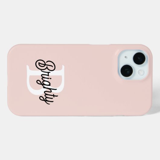 Modernes Personalisiertes Monogramm und Name Paste Case-Mate iPhone Hülle (Rückseite (Horizontal))