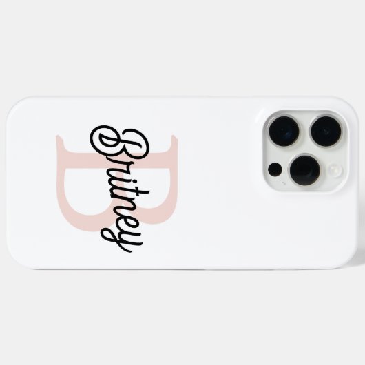 Modernes Personalisiertes Monogramm und Name Paste Case-Mate iPhone Hülle (Rückseite (Horizontal))