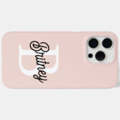 Modernes Personalisiertes Monogramm und Name Paste Case-Mate iPhone Hülle (Rückseite (Horizontal))