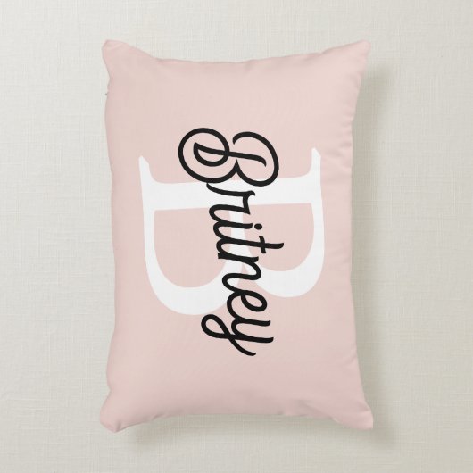 Modernes Personalisiertes Monogramm und Name Paste Dekokissen (Vorderseite(Vertikal))