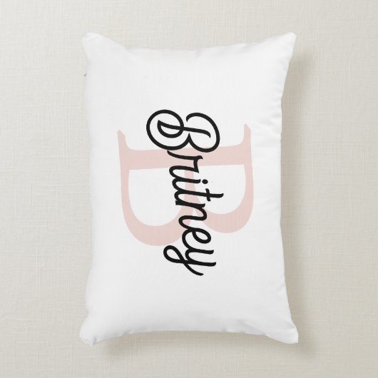 Modernes Personalisiertes Monogramm und Name Paste Dekokissen (Vorderseite(Vertikal))