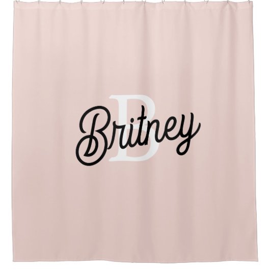 Modernes Personalisiertes Monogramm und Name Paste Duschvorhang (Vorderseite)