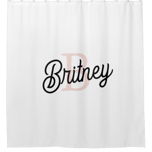 Modernes Personalisiertes Monogramm und Name Paste Duschvorhang (Vorderseite)