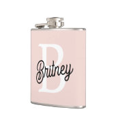 Modernes Personalisiertes Monogramm und Name Paste Flachmann (Links)