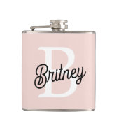 Modernes Personalisiertes Monogramm und Name Paste Flachmann (Vorderseite)