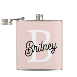 Modernes Personalisiertes Monogramm und Name Paste Flachmann