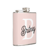 Modernes Personalisiertes Monogramm und Name Paste Flachmann (Rechts)