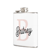 Modernes Personalisiertes Monogramm und Name Paste Flachmann (Links)