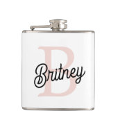 Modernes Personalisiertes Monogramm und Name Paste Flachmann (Vorderseite)
