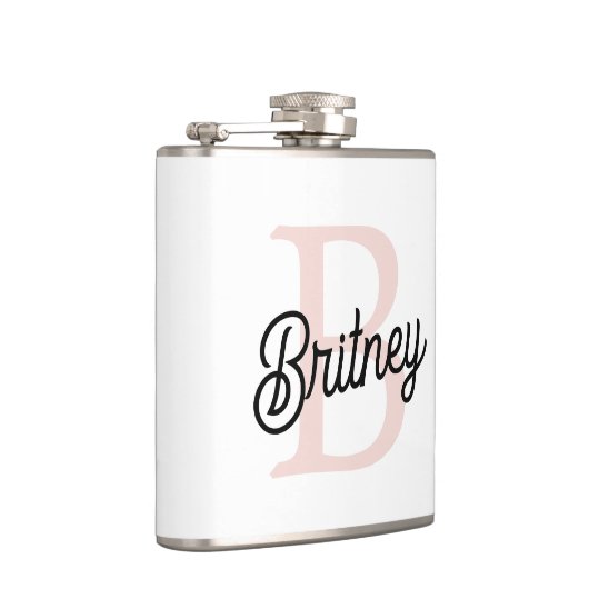 Modernes Personalisiertes Monogramm und Name Paste Flachmann (Rechts)