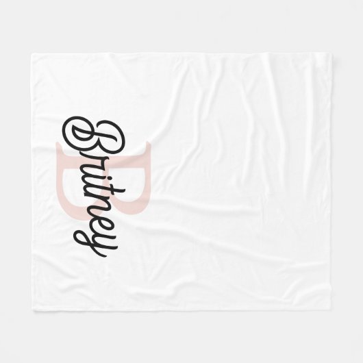 Modernes Personalisiertes Monogramm und Name Paste Fleecedecke (Vorderseite (Horizontal))