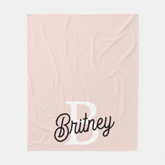 Modernes Personalisiertes Monogramm und Name Paste Fleecedecke (Vorderseite)